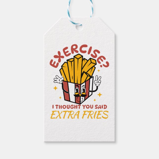 Motion jag trodde du sa extra pommes frites presentetikett (Framsidan)