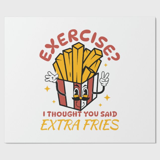 Motion Jag Tyckte Du Sa Extra Pommes Frites Presentpapper (Platt)