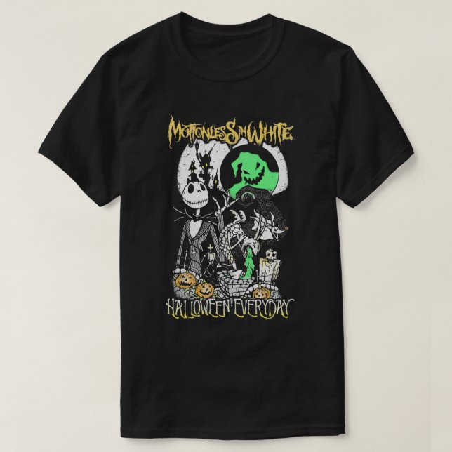 Motionslös i White Merch Halloween - vardagsljus T Shirt (Design framsida)