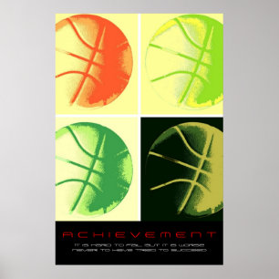 Motiv Achievement Basketball Sport Poster