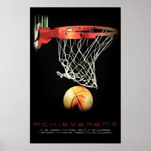 Motiv Achievement Basketball Sport Poster