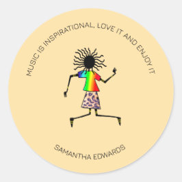 Motiv, afrikansk konst Fantastisk Lycklig-dansare Runt Klistermärke