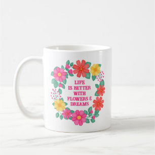 Motiv Blommigt för inspiration av Rosa Orange för Kaffemugg