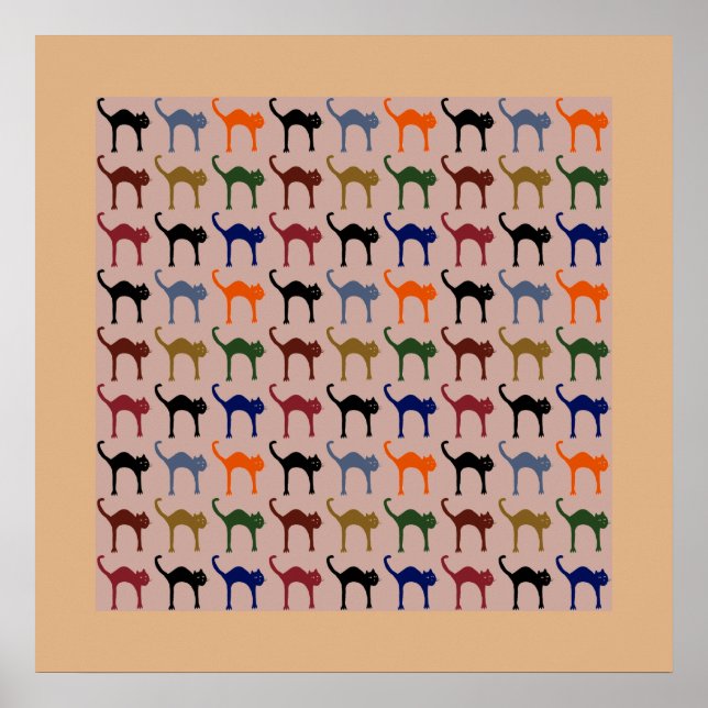 motiv chatta/katt mönster poster (Framsidan)