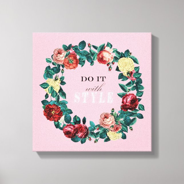 Motiv Elegant Vintage Ro andedräkt Canvastryck (Framsida)