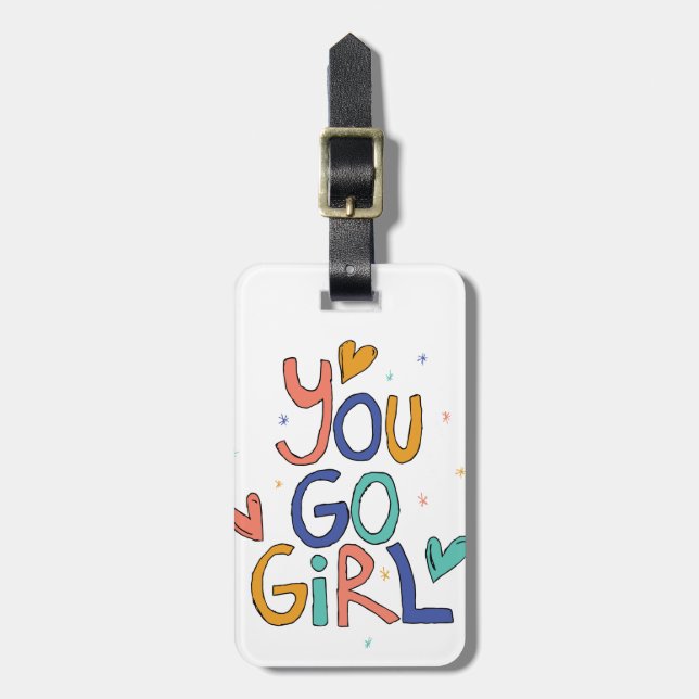 Motiv en Coola flicka du går på Clipart Gir Bagagebricka (Vertikal Framsida)