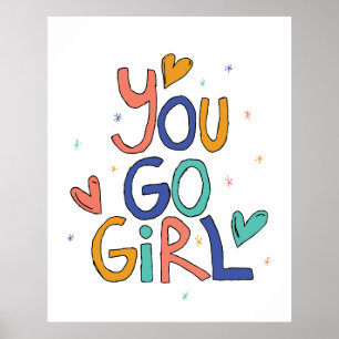 Motiv en Coola flicka du går på Clipart Gir Poster