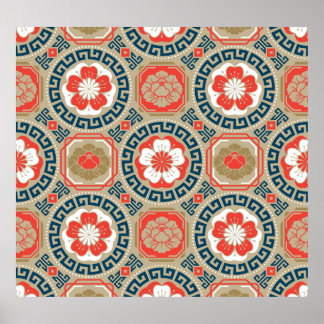 Motiv för asiatisk Elegant: Geometrisk design Poster
