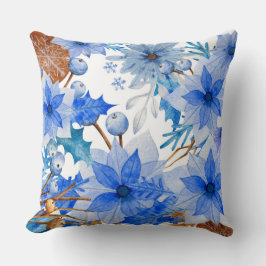 Motiv för blommigt inför julsäsongen kudde