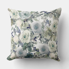 Motiv för blommigt inför julsäsongen kudde