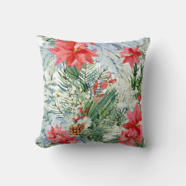 Motiv för blommigt inför julsäsongen kudde