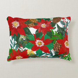 Motiv för blommigt inför julsäsongen prydnadskudde