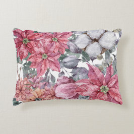 Motiv för blommigt inför julsäsongen prydnadskudde