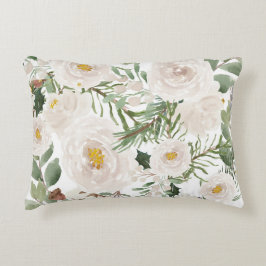 Motiv för blommigt inför julsäsongen prydnadskudde