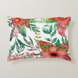 Motiv för blommigt inför julsäsongen prydnadskudde