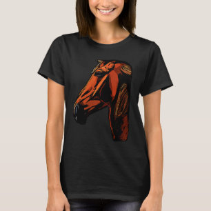Motiv för hästdjur som kör med tryckt hink t shirt