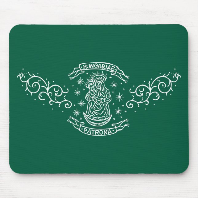 Motiv för religiösa av medeltida jungfrulig primär musmatta (Framsidan)