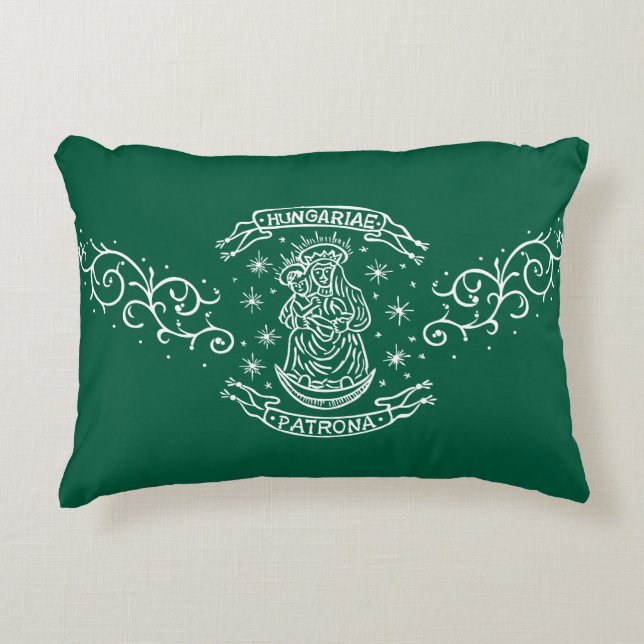 Motiv för religiösa av medeltida jungfrulig primär prydnadskudde (Framsidan)