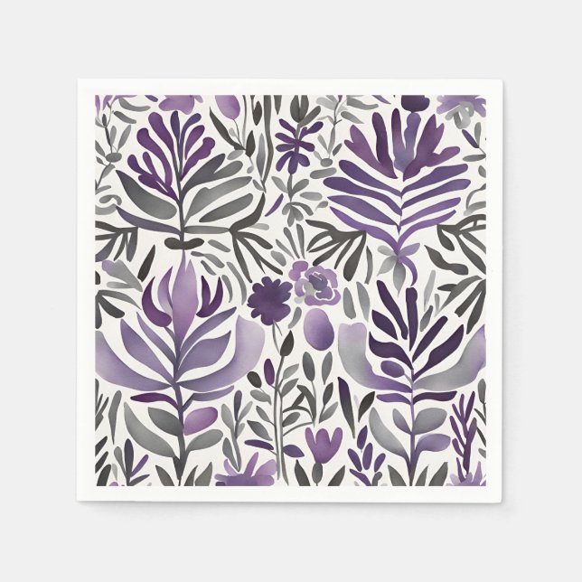 Motiv för Rustic Watercolor Art Plants Pappersservett (Framsidan)