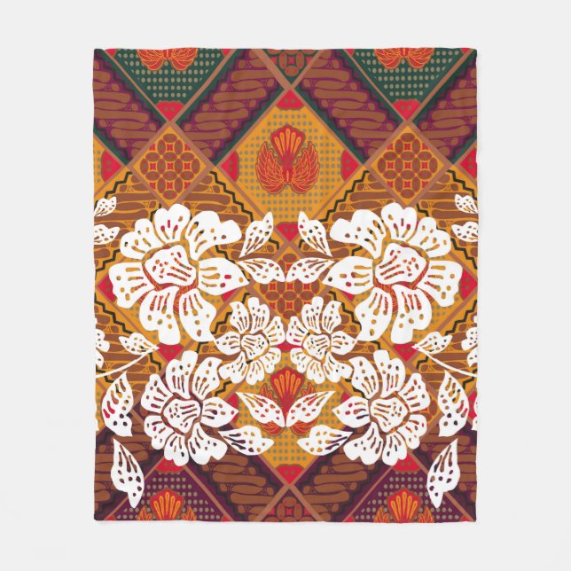 Motiv från indonesisk batik med mycket distinkta a fleecefilt (Framsidan)