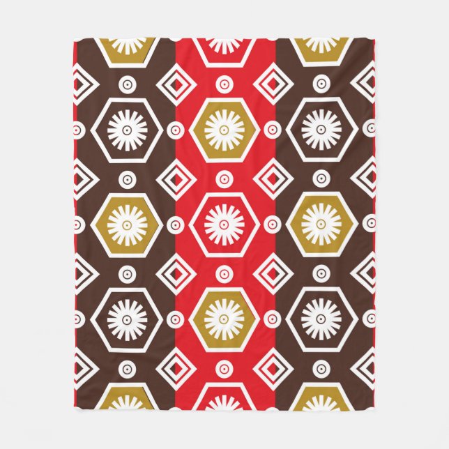 Motiv från indonesisk batik med mycket tydlig plan fleecefilt (Framsidan)