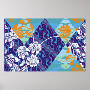 Motiv från indonesisk batik med mycket tydlig plan poster