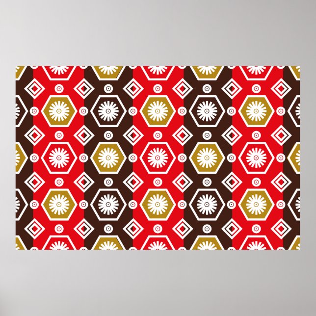 Motiv från indonesisk batik med mycket tydlig plan poster (Framsidan)