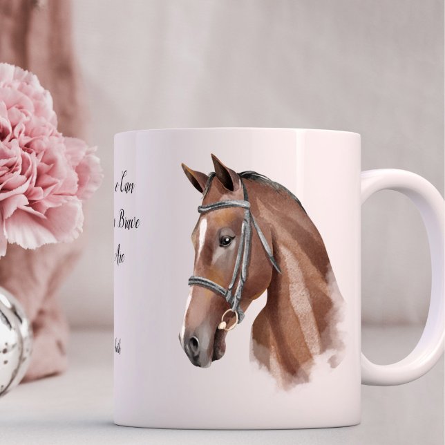 Motiv inspirationell hästhäst anpassningsbar kaffemugg (Horse themed gifts personalized name mug horse gifts for girls)