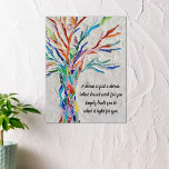 Motiv inspirationsoffert poster<br><div class="desc">Denna dekorativa poster innehåller ett träd-mosaiskt färgad med regnbåge och ett inspirerande citat. Du kan ändra offerten till ett eget. Använda alternativet Anpassa ytterligare om du vill ändra texten storlekt, stil eller färg eftersom vi skapar teckningen kommer du inte att hitta den här bilden från andra designers. Original Mosaic ©...</div>