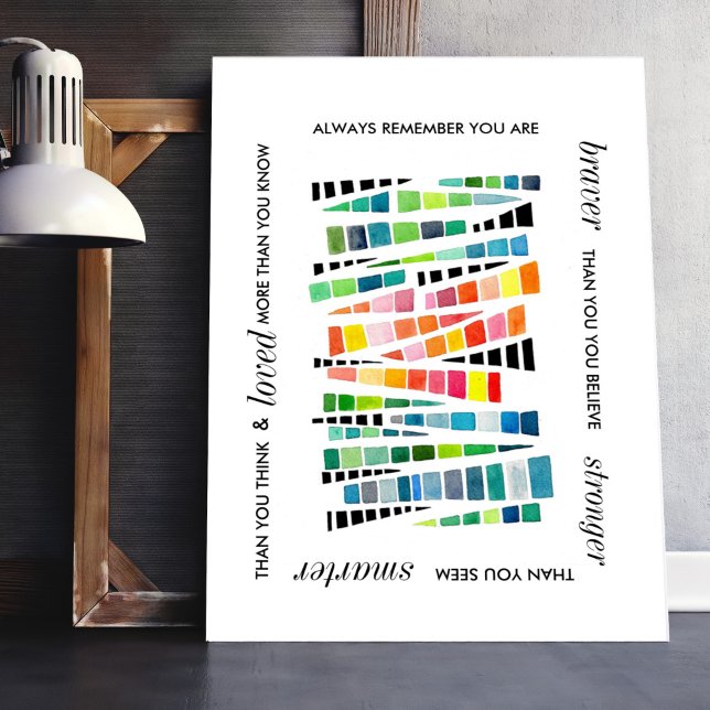 Motiv inspirerande Modig stark citat Poster (Motivational Inspiring Brave Strong Quote)