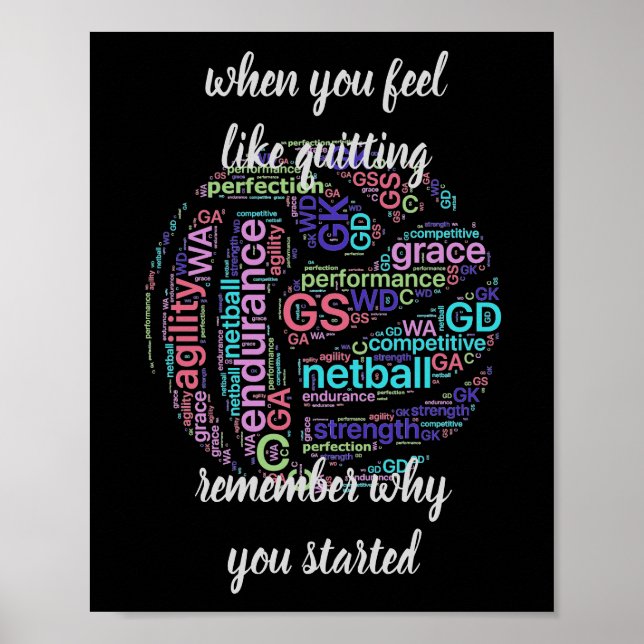 Motiv netball-citat poster (Framsidan)