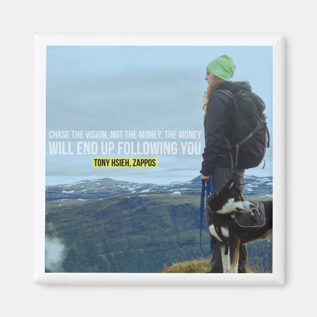 Motiv och inspirerande citattecken magnet (Framsidan)