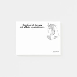 Motiv och kraftfull citat för en ledare post-it block