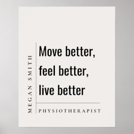 Motiv och modernt sjukgymnastiskt gåva poster