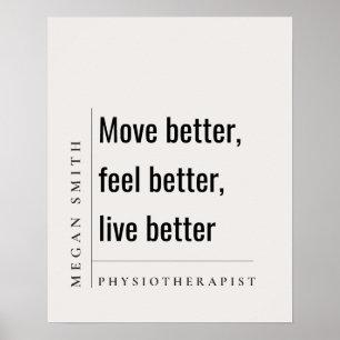 Motiv och modernt sjukgymnastiskt gåva poster
