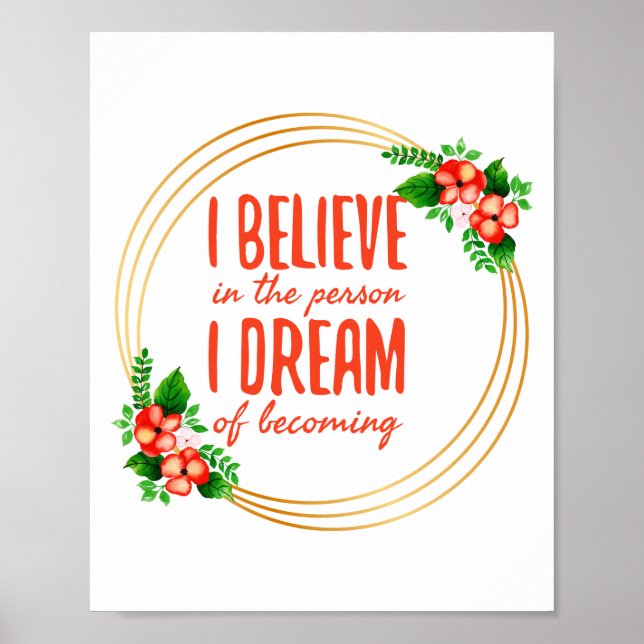 Motiv ord för framgång och livskamp poster (Framsidan)