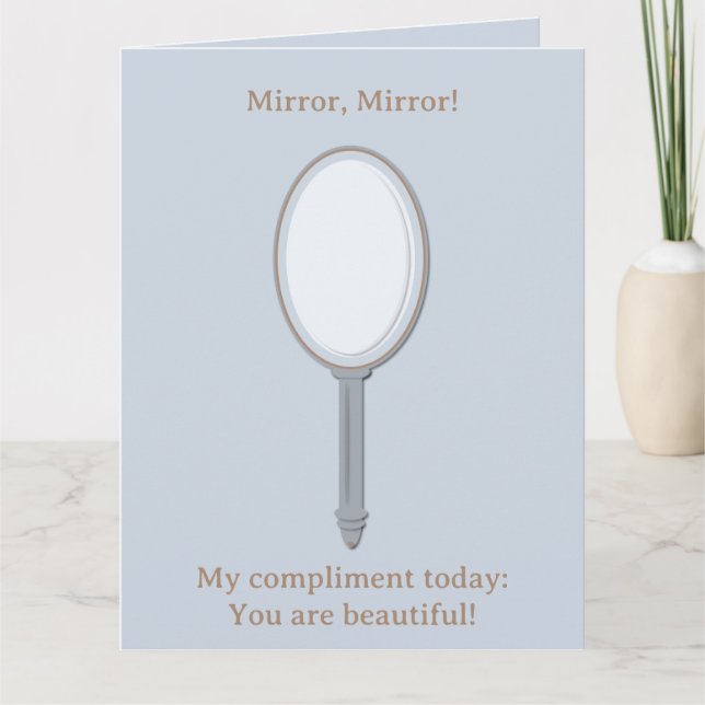 Motiv Personlig Hand Spegel Blue Silver Kort (Framsida)