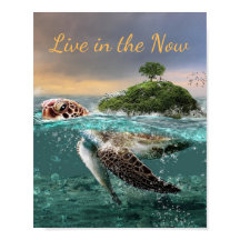 Motiv turtle Quote Live in the Now