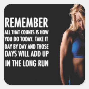 Motivaitonal Fitness Gym Fyrkantigt Klistermärke