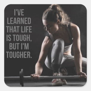 Motivaitonal Fitness Gym Fyrkantigt Klistermärke