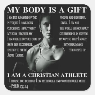 Motivaitonal Fitness Gym Fyrkantigt Klistermärke