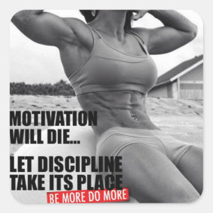Motivaitonal Fitness Gym Fyrkantigt Klistermärke