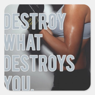 Motivaitonal Fitness Gym Fyrkantigt Klistermärke