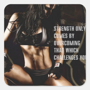 Motivaitonal Fitness Gym Fyrkantigt Klistermärke