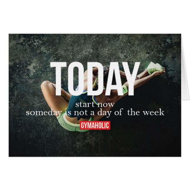 Motivaitonal Fitness Gym Hälsningskort (Framsidan Horizontal)