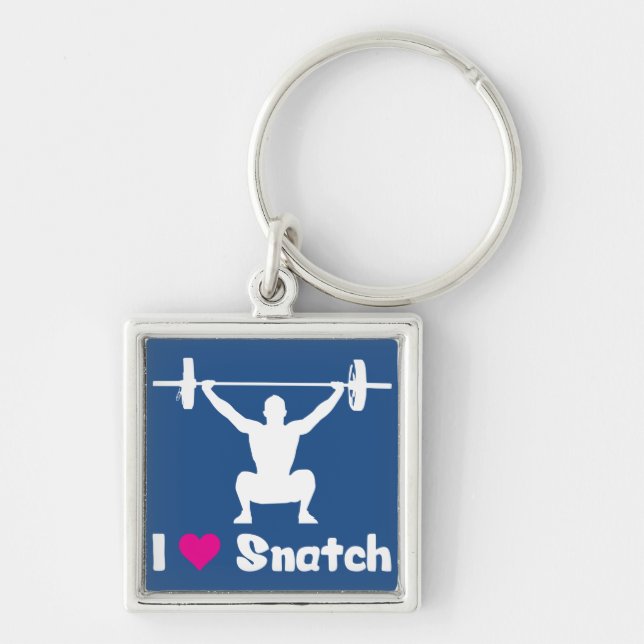 Motivaitonal Fitness Gym Keychain Fyrkantig Silverfärgad Nyckelring (Framsidan)