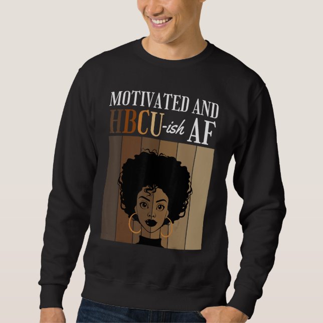 Motivated And HBCU-ish AF Historical Black College Lång Ärmad Tröja (Framsida)