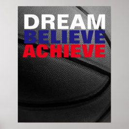 Motivation Dream Tro Achieve Basketball Poster