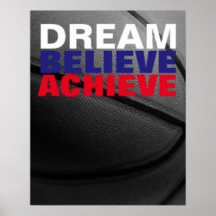 Motivation Dream Tro Achieve Basketball Poster