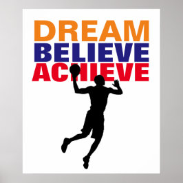 Motivation Dream Tro Achieve Basketball Poster
